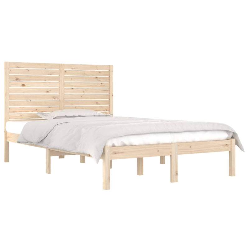 vidaXL Double tömör fa ágykeret 135 x 190 cm