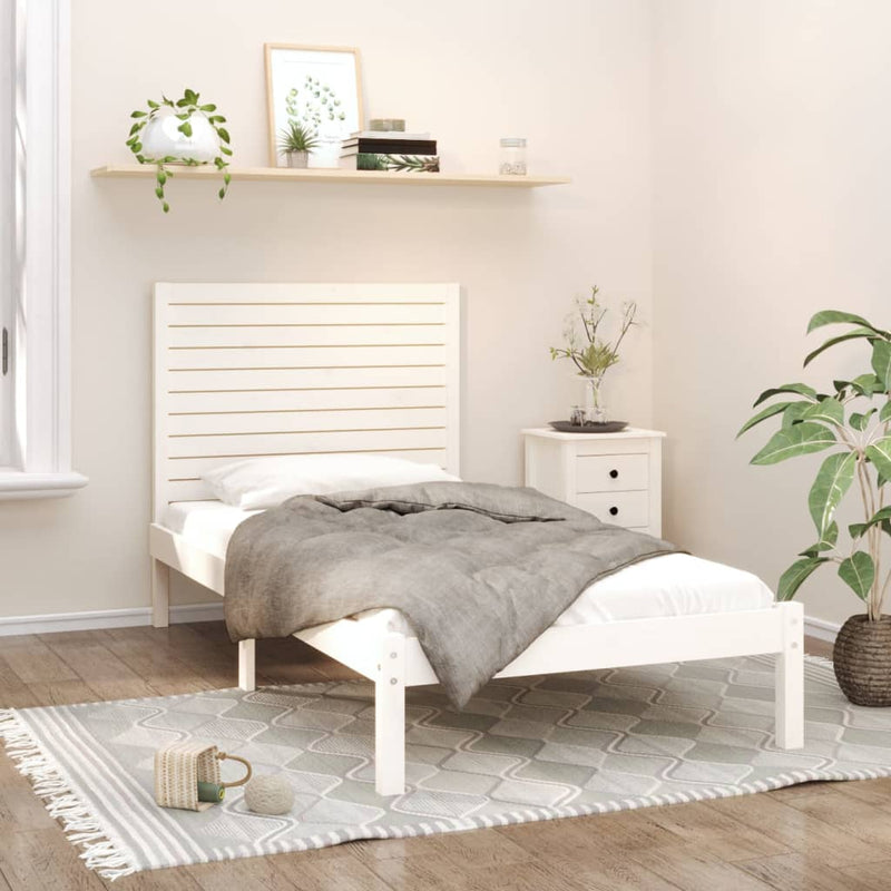 vidaXL fehér tömör fa ágykeret 90 x 200 cm