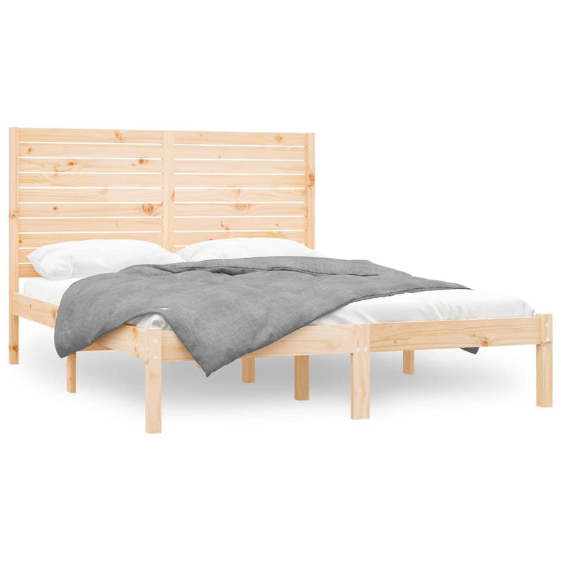 vidaXL King Size tömör fa ágykeret 150 x 200 cm
