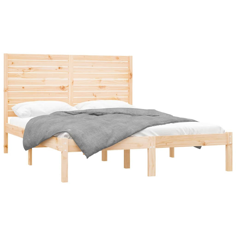 vidaXL King Size tömör fa ágykeret 150 x 200 cm