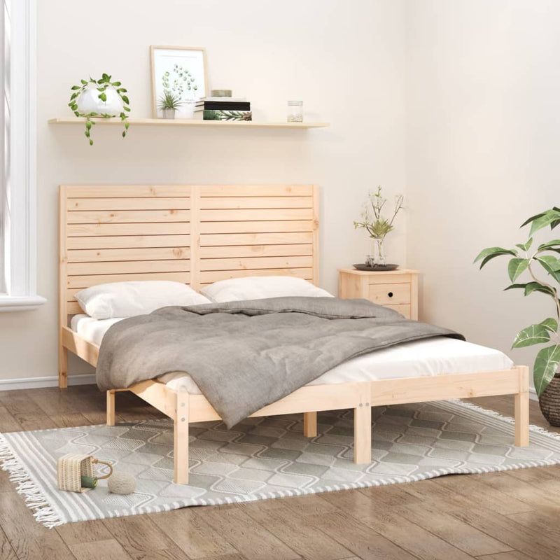 vidaXL King Size tömör fa ágykeret 150 x 200 cm