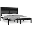 vidaXL King Size fekete tömör fa ágykeret 150 x 200 cm