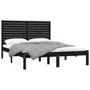vidaXL King Size fekete tömör fa ágykeret 150 x 200 cm