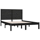 vidaXL King Size fekete tömör fa ágykeret 150 x 200 cm