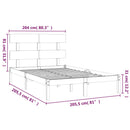 vidaXL mézbarna tömör fa ágykeret 200 x 200 cm