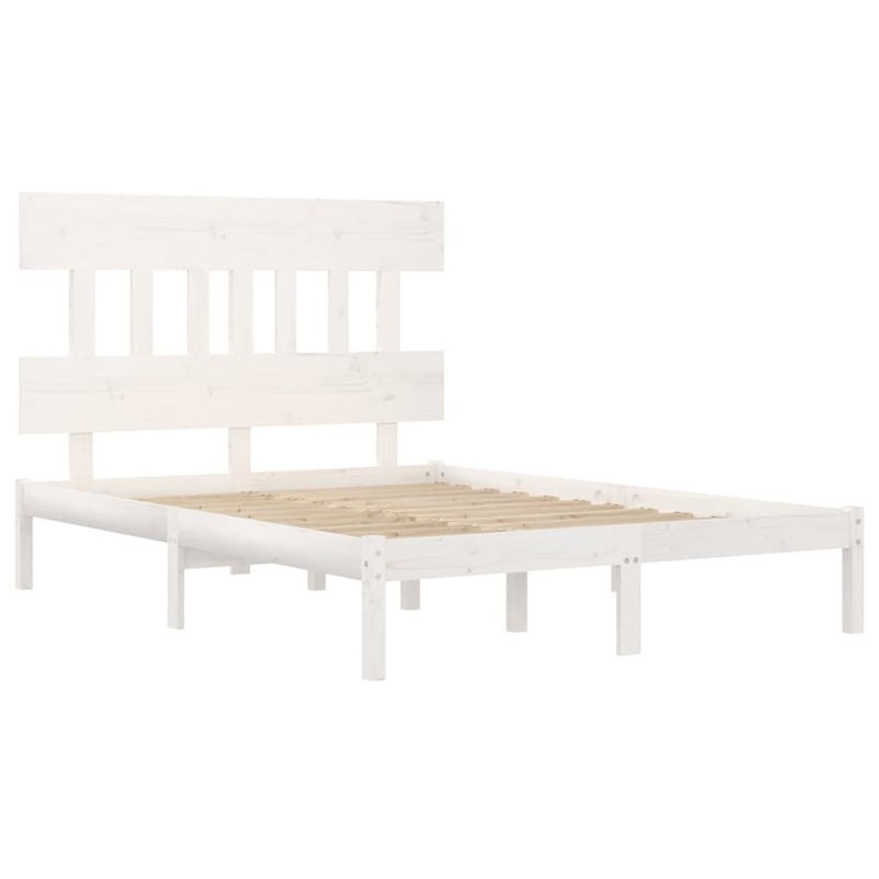 vidaXL Small Double fehér tömör fa ágykeret 120 x 190 cm