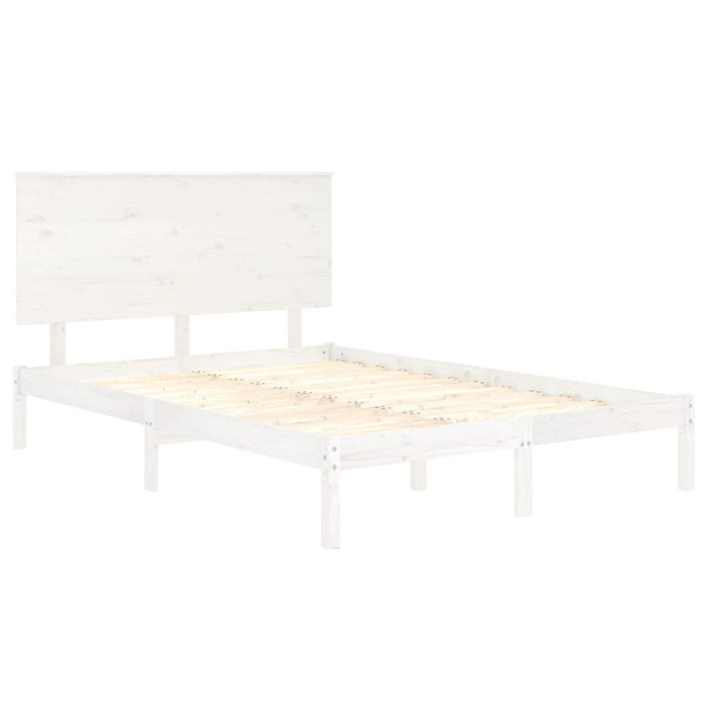 vidaXL Small Double fehér tömör fa ágykeret 120 x 190 cm