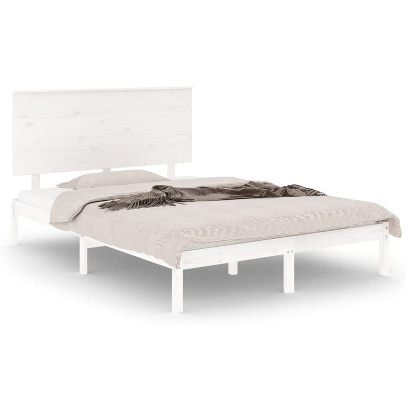vidaXL fehér tömör fenyőfa ágy matrac nélkül 140x190 cm
