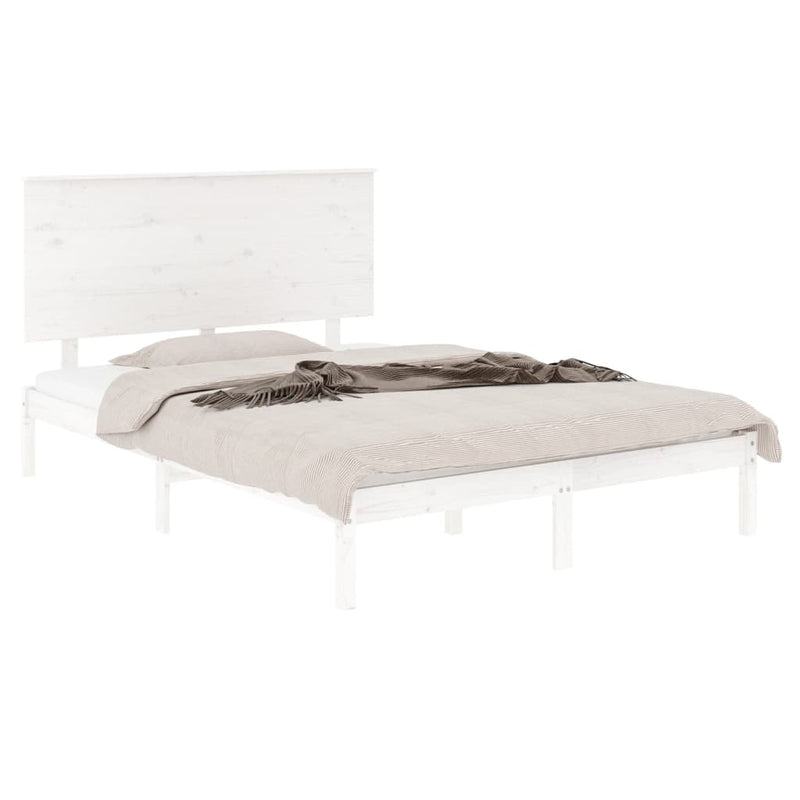 vidaXL fehér tömör fenyőfa ágy matrac nélkül 140x190 cm