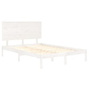 vidaXL fehér tömör fenyőfa ágy matrac nélkül 140x190 cm