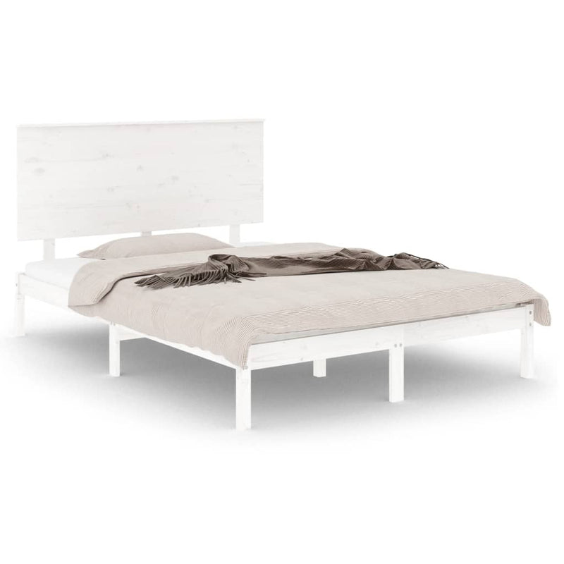 vidaXL fehér tömör fenyőfa ágy matrac nélkül 120 x 200 cm