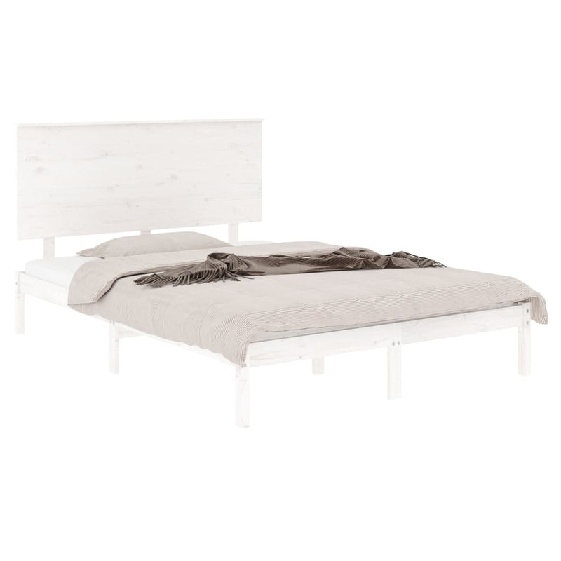 vidaXL fehér tömör fenyőfa ágy matrac nélkül 120 x 200 cm