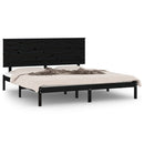 vidaXL fekete tömör fenyőfa ágykeret 200 x 200 cm
