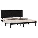 vidaXL fekete tömör fenyőfa ágykeret 200 x 200 cm
