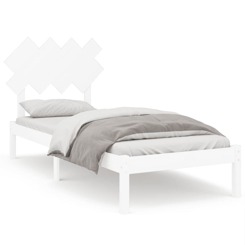 vidaXL fehér tömör fa ágykeret 90 x 190 cm (Single)