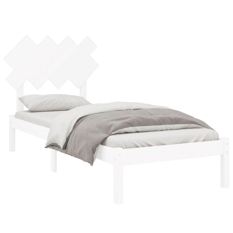 vidaXL fehér tömör fa ágykeret 90 x 190 cm (Single)