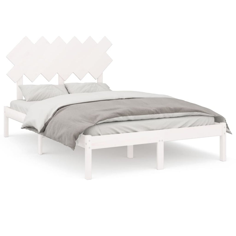 vidaXL fehér tömör fa ágykeret 120 x 190 cm (Small Double)