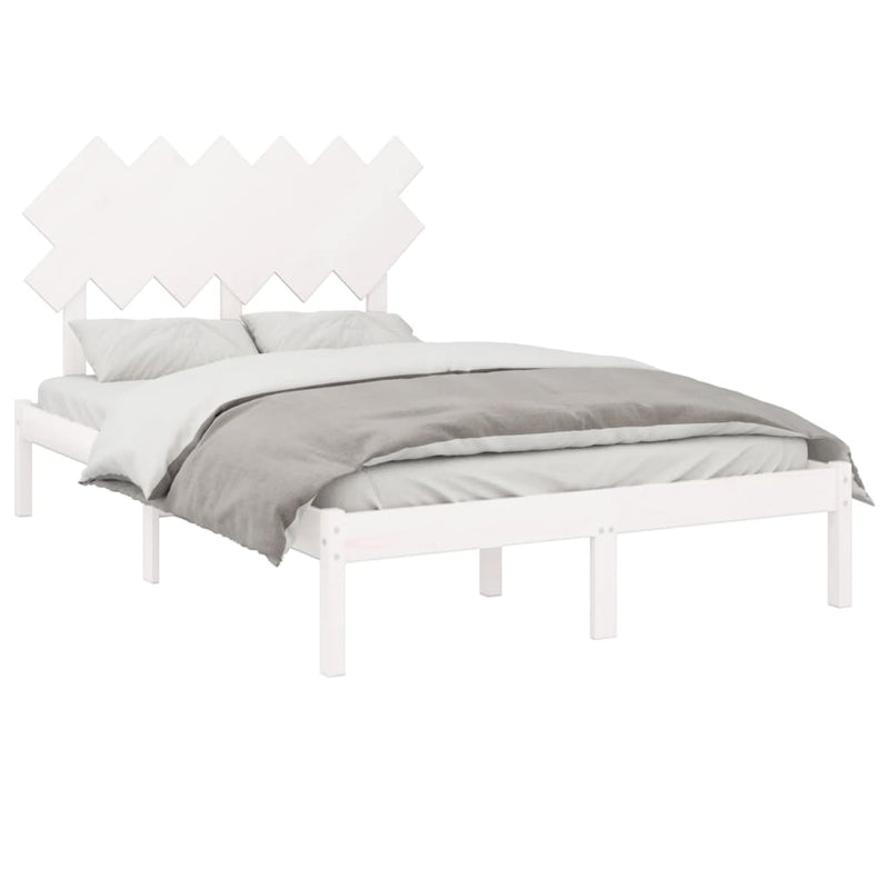 vidaXL fehér tömör fa ágykeret 120 x 190 cm (Small Double)