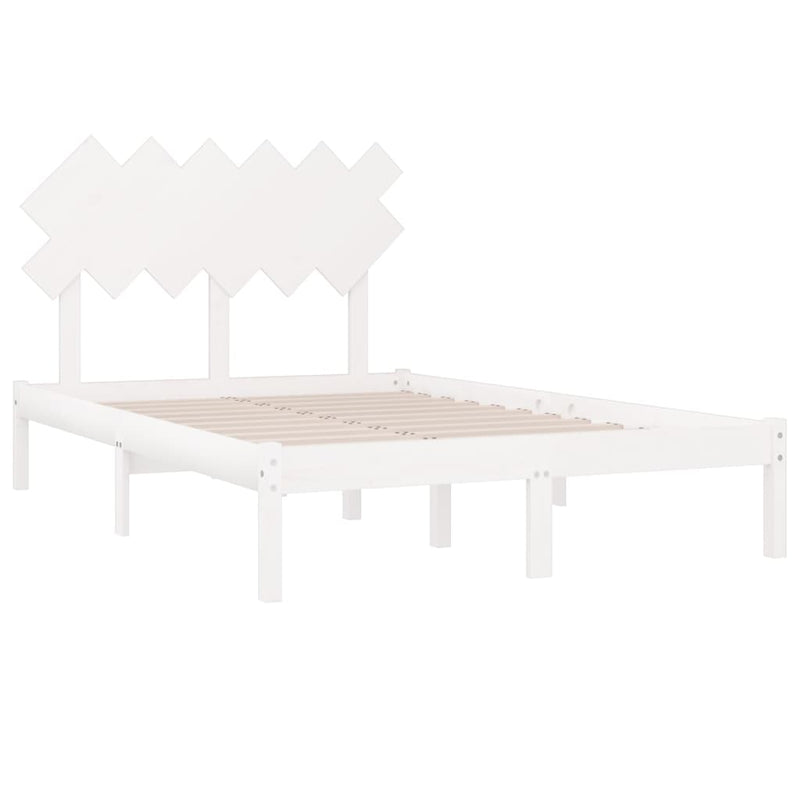 vidaXL fehér tömör fa ágykeret 120 x 190 cm (Small Double)