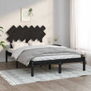 vidaXL fekete tömör fa ágykeret 135 x 190 cm (Double)