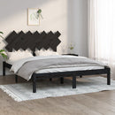 vidaXL fekete tömör fa ágykeret 140 x 190 cm
