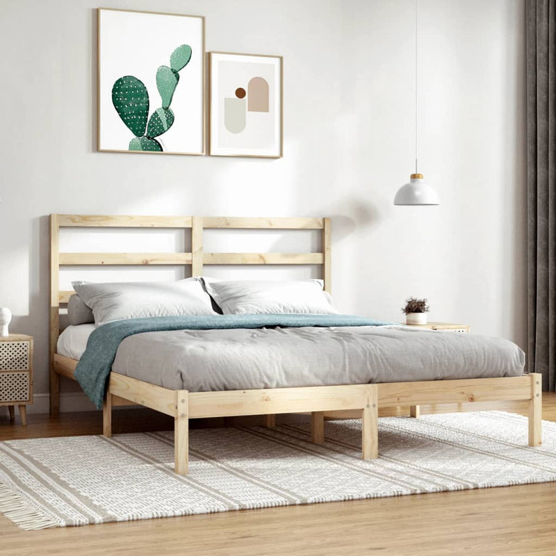 vidaXL tömör fenyőfa ágykeret ágy matrac nélkül 120 x 200 cm