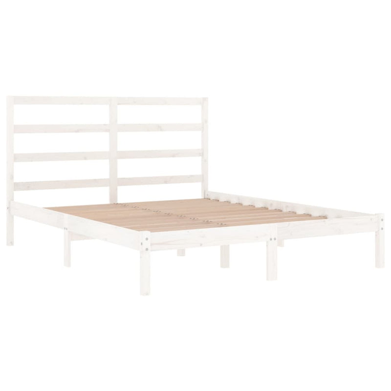 vidaXL fehér tömör fenyőfa ágy matrac nélkül 120 x 200 cm