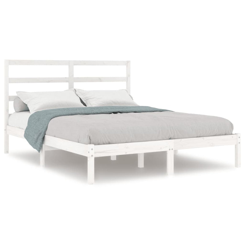 vidaXL fehér tömör fenyőfa ágy matrac nélkül 160 x 200 cm