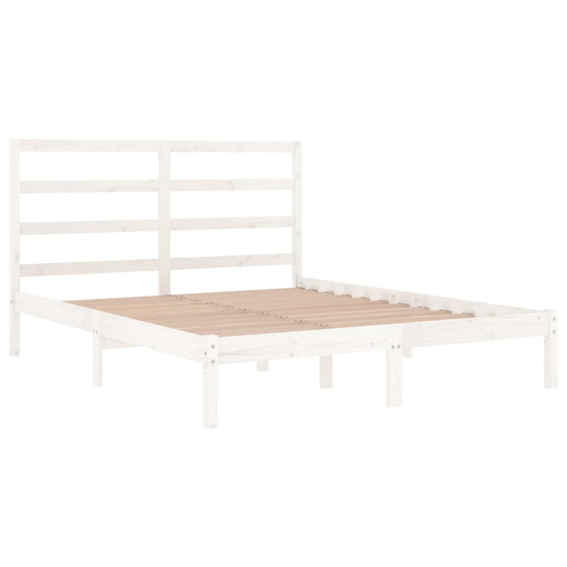 vidaXL fehér tömör fenyőfa ágy matrac nélkül 160 x 200 cm