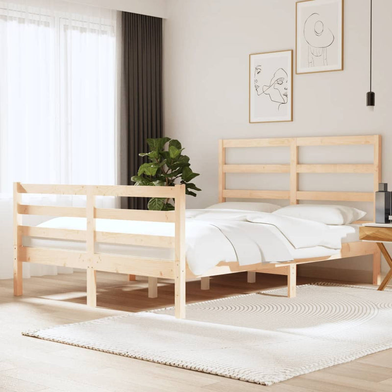 vidaXL Small Double tömör fenyőfa ágykeret 120 x 190 cm
