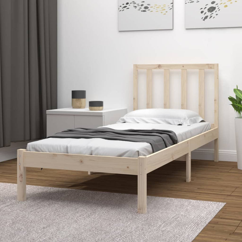 vidaXL tömör fenyőfa ágy matrac nélkül 75 x 190 cm
