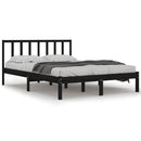 vidaXL King Size fekete tömör fenyőfa ágykeret 150 x 200 cm