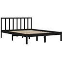 vidaXL King Size fekete tömör fenyőfa ágykeret 150 x 200 cm