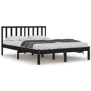 vidaXL fekete tömör fenyőfa ágykeret 200 x 200 cm
