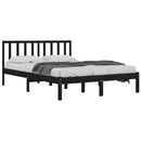 vidaXL fekete tömör fenyőfa ágykeret 200 x 200 cm
