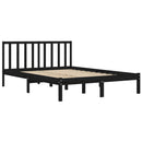 vidaXL fekete tömör fenyőfa ágykeret 200 x 200 cm