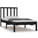 vidaXL Small Single fekete tömör fenyőfa ágykeret 75 x 190 cm