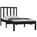 vidaXL Small Single fekete tömör fenyőfa ágykeret 75 x 190 cm