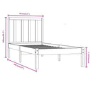 vidaXL Small Single fekete tömör fenyőfa ágykeret 75 x 190 cm