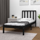 vidaXL Small Single fekete tömör fenyőfa ágykeret 75 x 190 cm