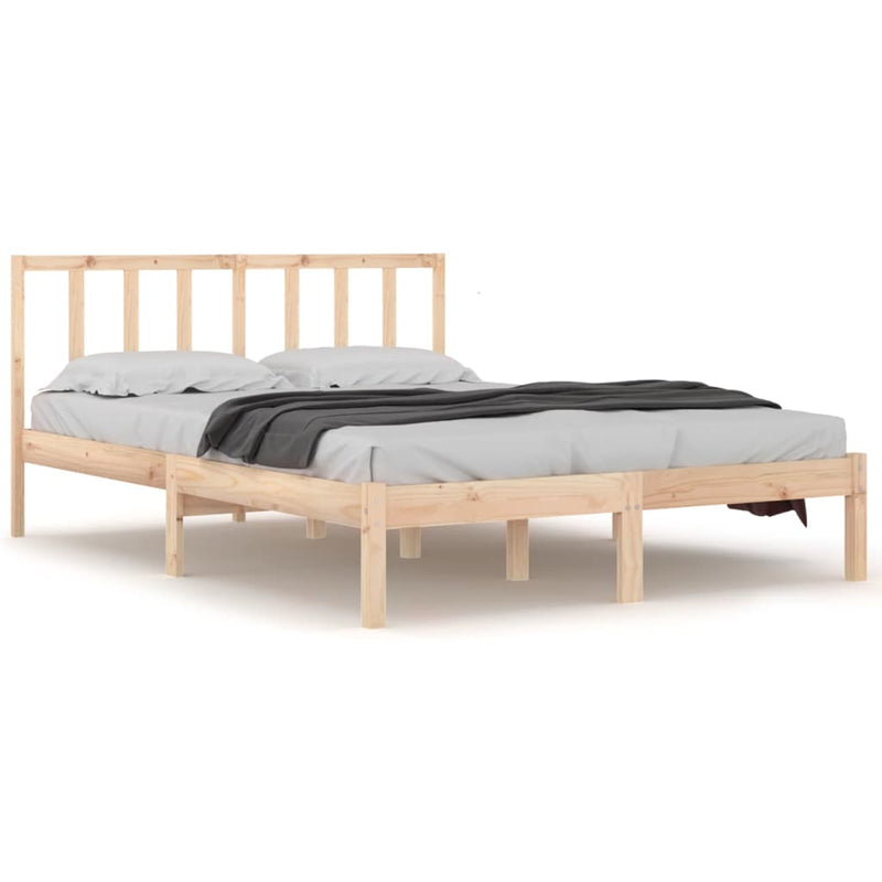 vidaXL Small Double tömör fenyőfa ágykeret 120 x 190 cm