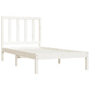 vidaXL Small Single fehér tömör fenyőfa ágykeret 75 x 190 cm