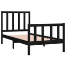 vidaXL Small Single fekete tömör fa ágykeret 75 x 190 cm