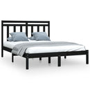 vidaXL King Size fekete tömör fa ágykeret 150 x 200 cm