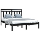 vidaXL King Size fekete tömör fa ágykeret 150 x 200 cm