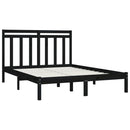 vidaXL King Size fekete tömör fa ágykeret 150 x 200 cm
