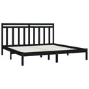 vidaXL fekete tömör fa ágykeret 200 x 200 cm