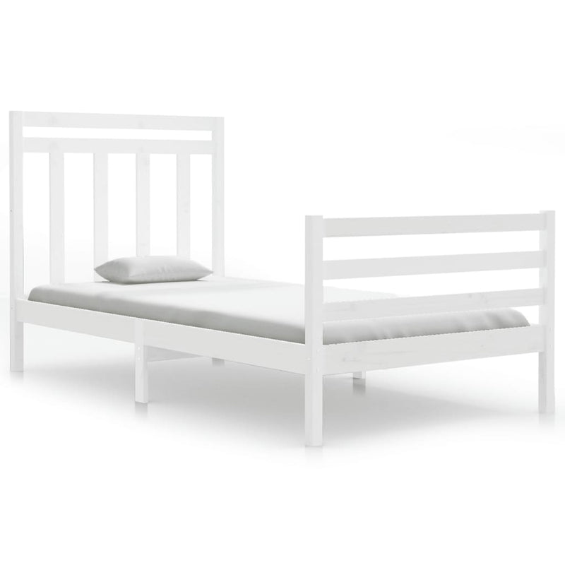 vidaXL fehér tömör fa ágykeret 100x200 cm