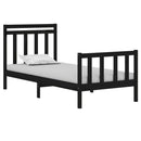 vidaXL Small Single fekete tömör fa ágykeret 75 x 190 cm
