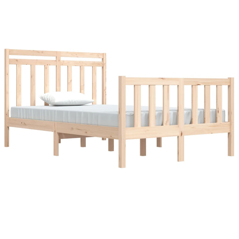 vidaXL Small Double tömör fa ágykeret 120 x 190 cm